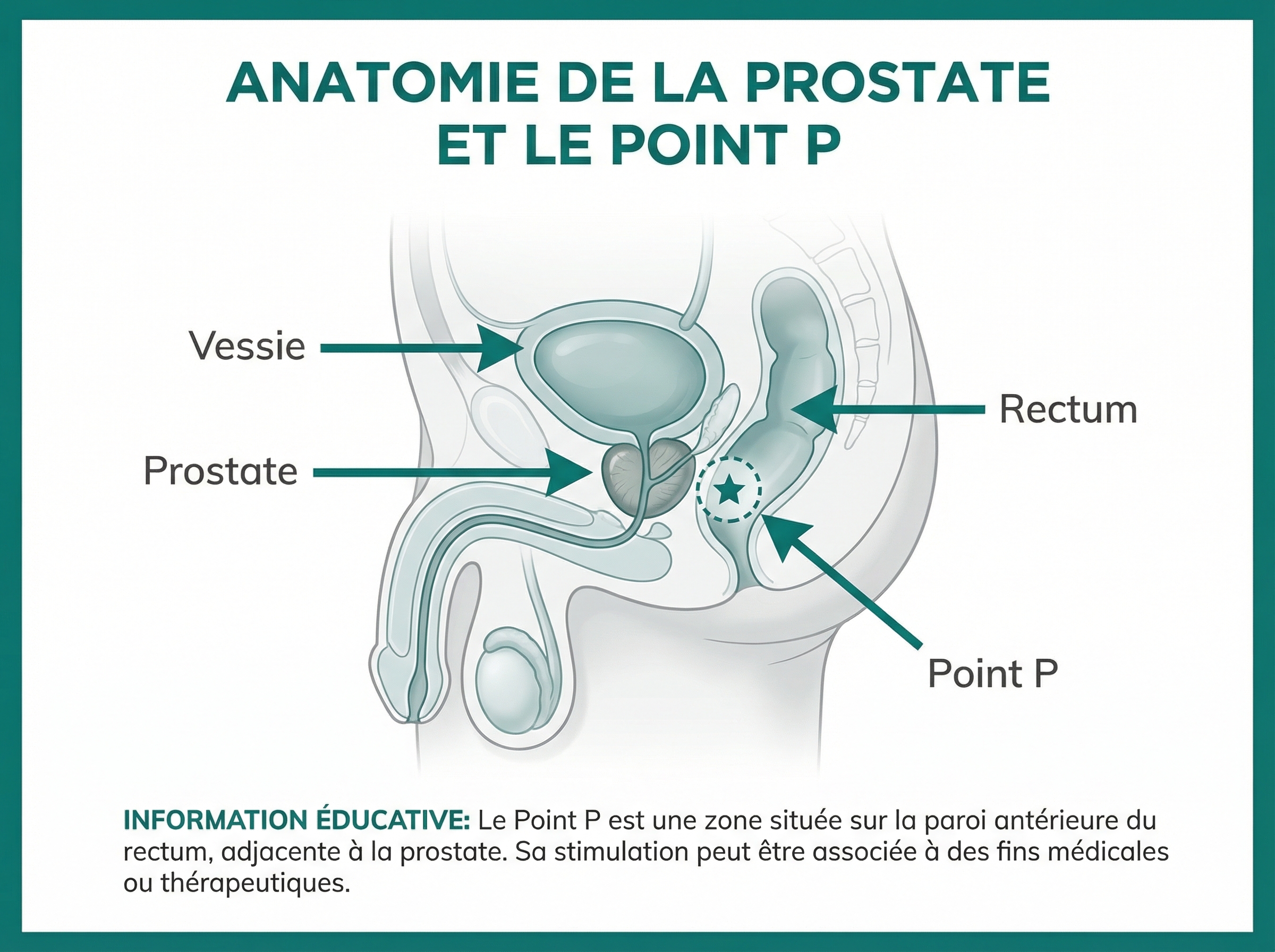 Anatomie de la prostate et localisation du Point P